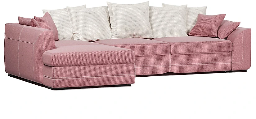 Угловой диван из комбинированного материала Калифорния Пинк
