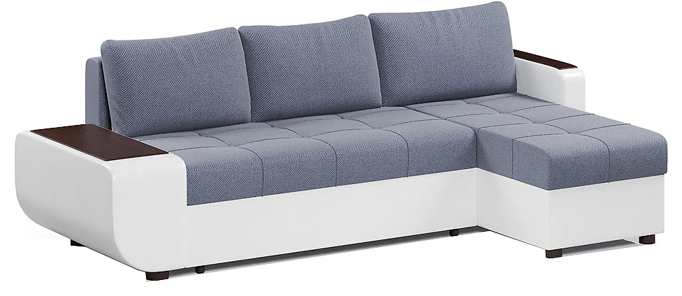 Угловой диван с подушками Атланта Блю со столиком