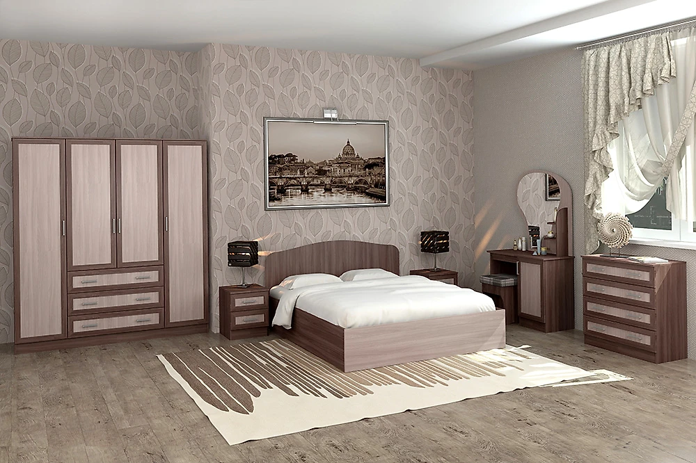 Светлый спальный гарнитур Тавла-5 М Дизайн-2
