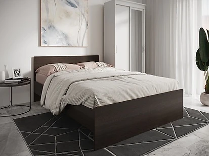 Двуспальная кровать с матрасом в комплекте Николь Венге-120 с матрасом