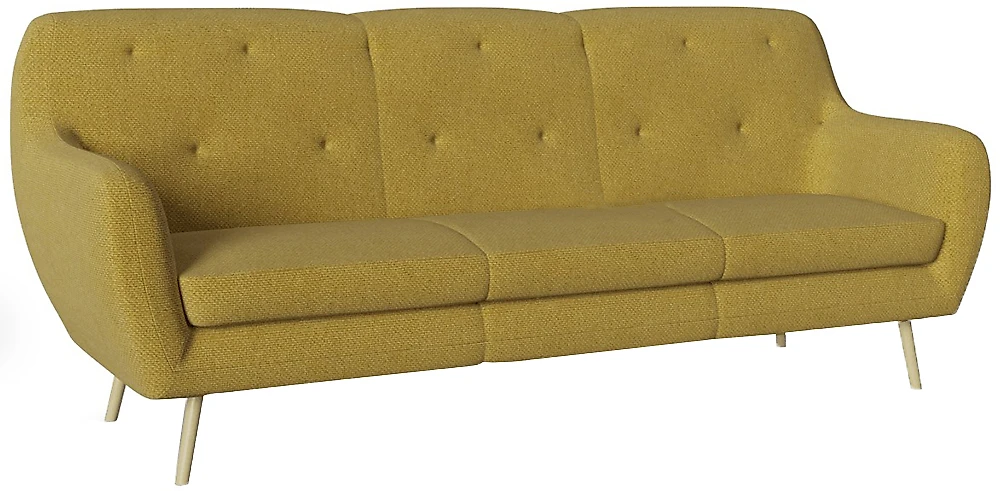 Прямой диван из велюра  Бенито Плюш Мастард