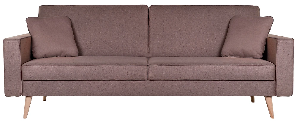 Коричневый прямой диван Берус трехместный Дизайн 1
