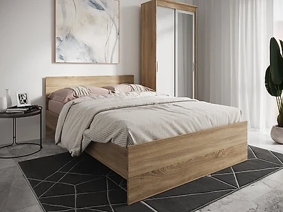 кровать в стиле минимализм Николь Сонома-120 с матрасом
