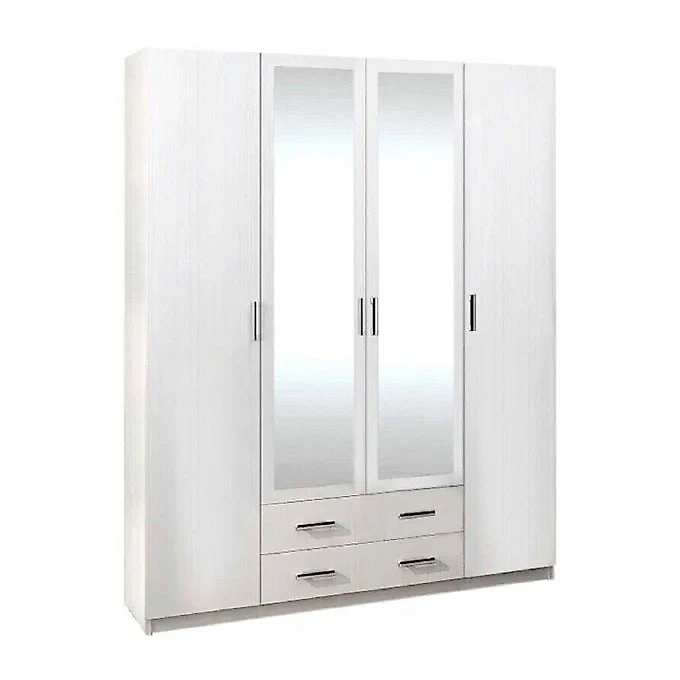 Серый распашной шкаф Квадро Дизайн-2