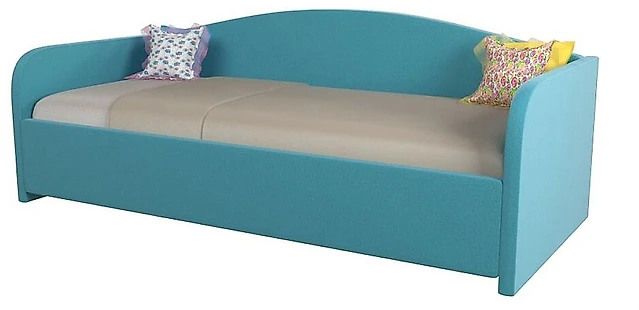 Кровать с подъемным механизмом и мягким изголовьем Uno Плюш Азур (Сонум)