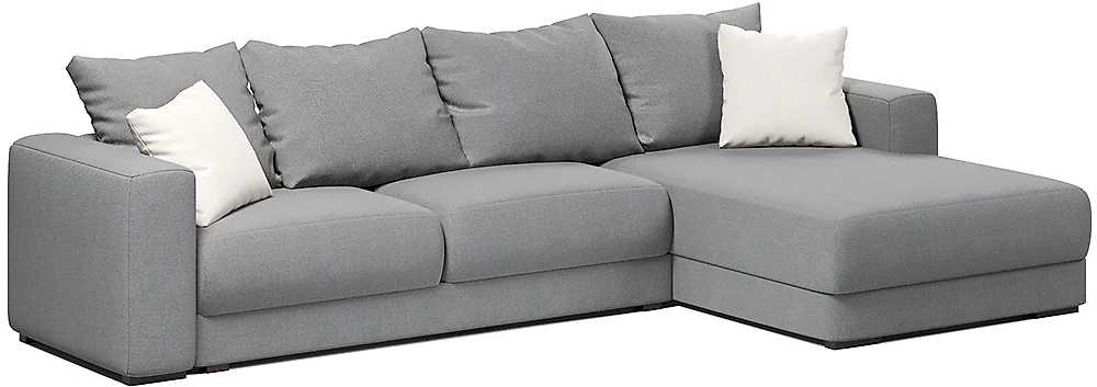 Угловой диван с независимым пружинным блоком Ланкастер Грей