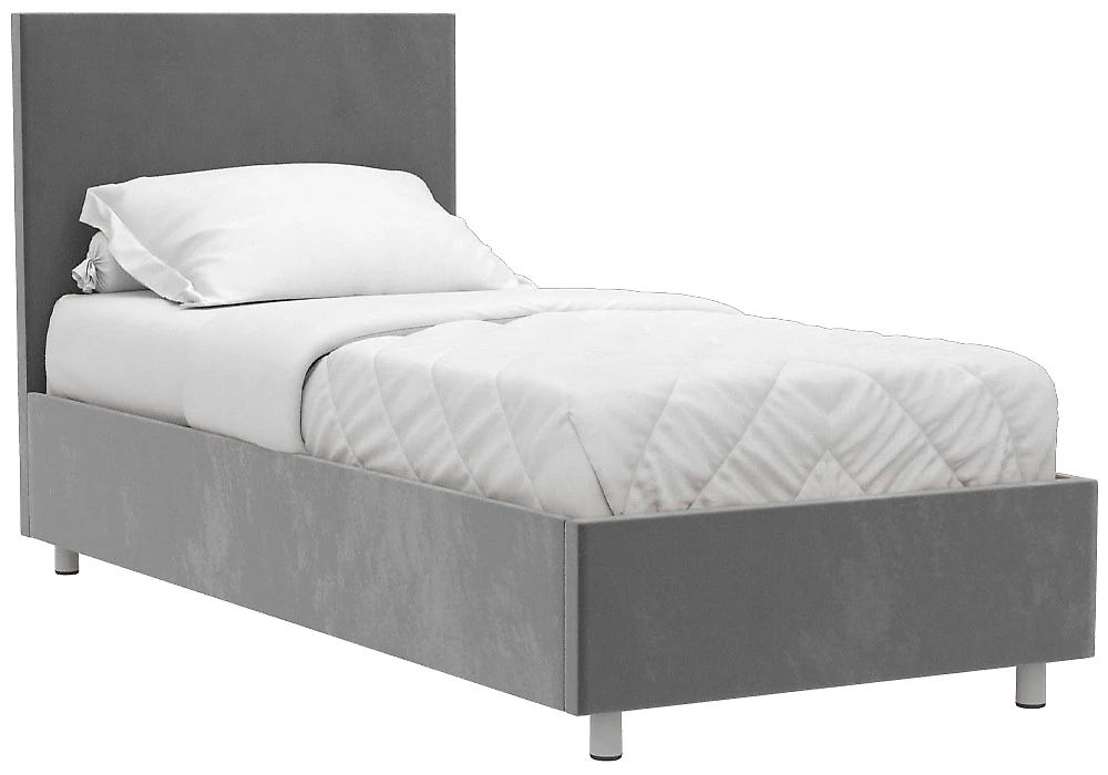большая двуспальная кровать Белла 90х200 с ламелями Плюш Лайт Грей