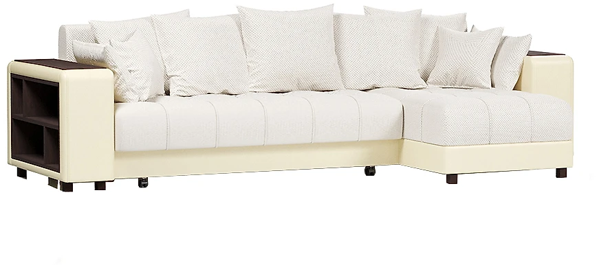 Угловой диван с подушками Дубай Вайт
