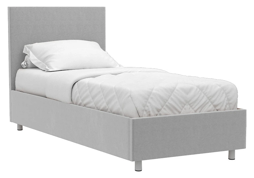 Кровать с мягкой спинкой Белла 90х200 с ламелями Плюш Грей