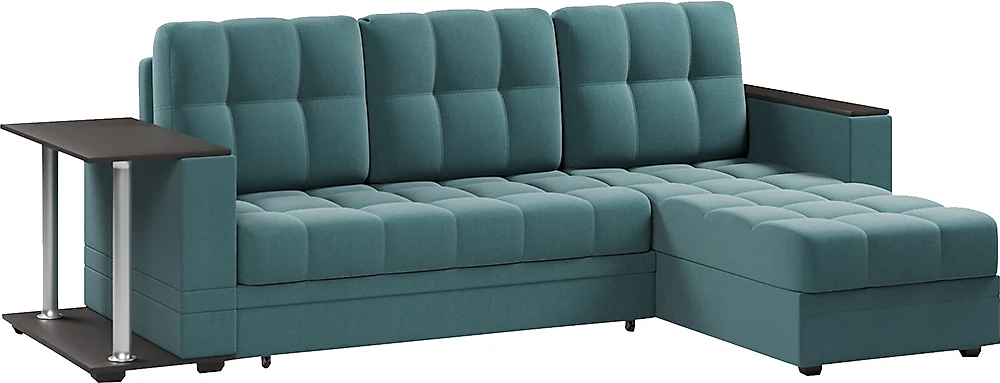 Угловой диван с независимым пружинным блоком Атланта Классик Лагуна со столиком